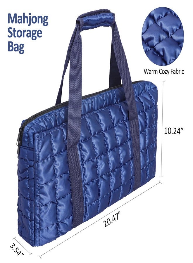 Jongyance 3-Piece Mahjong Bag Set, Dark Blue Thickened Portable Storage for American Mah-jongg Tiles & Racks (Empty Mahjong Bag Only) - Image 2